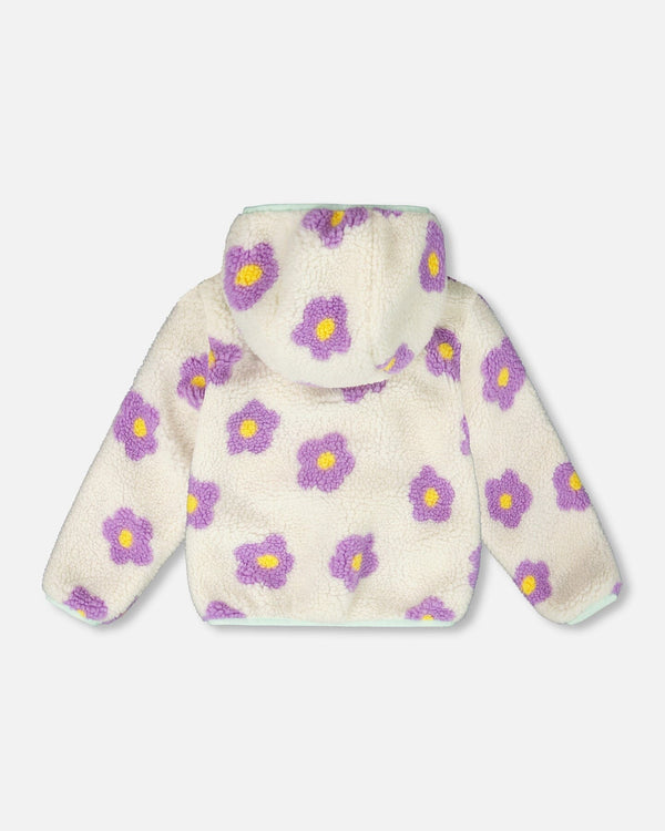 Reversible Mid-Season Sherpa Jacket Lavender Flower - H20W65_530