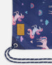 Drawstring Bag Navy Unicorn Print - H20ZSC_037