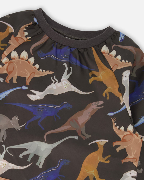 School Apron Black Dinosaur Print - H20ZTA_026