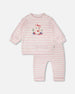 Cotton Jersey Top And Pants Set White And Pink Stripes - H30B15_3H189