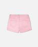 Pink Denim Shorts With Embroidery - H30L27_06050