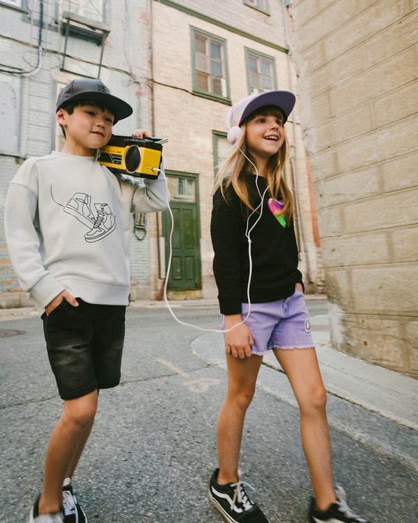 Mauve Denim Shorts With Embroidery - H30M27_05130