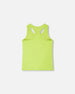 Organic Cotton Jersey Tank Top Lime Green With Screen Print - H30M71_03004