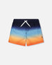 Swim Trunks Blue And Orange Gradient - H30OB31_3H159