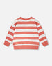 French Terry Sweatshirt Brick And White Stripes - H30T30_3H047