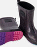 Rain Boots In Natural Rubber Black Glitter - H30WB10_3H169