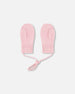 Baby Knit Mittens With Cord Pale Pink - H30WT25_06003