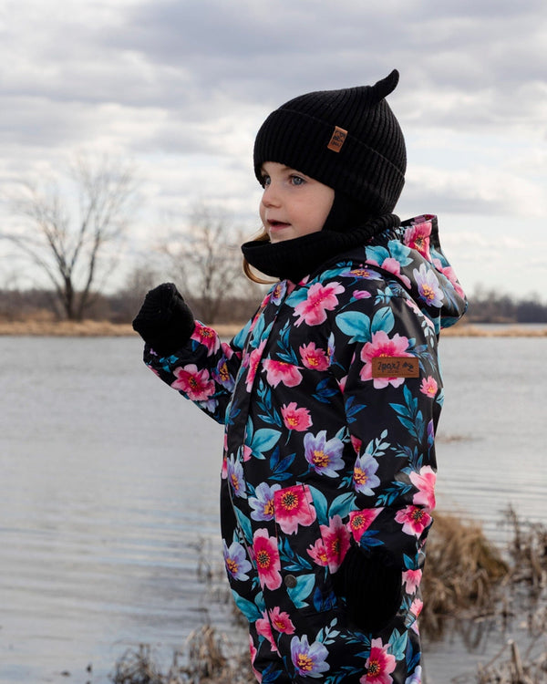 Baby Knit Mittens With Cord Black - H30WT25_09990