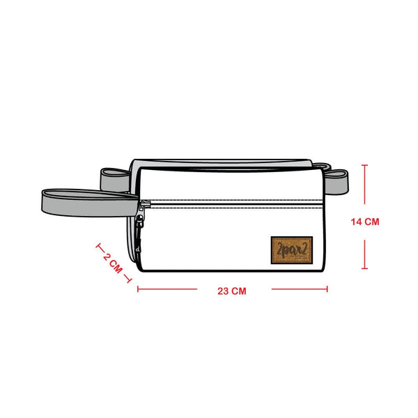 Double Pencil Case Blue Gradient Dinosaur Print - H20ZEC_027