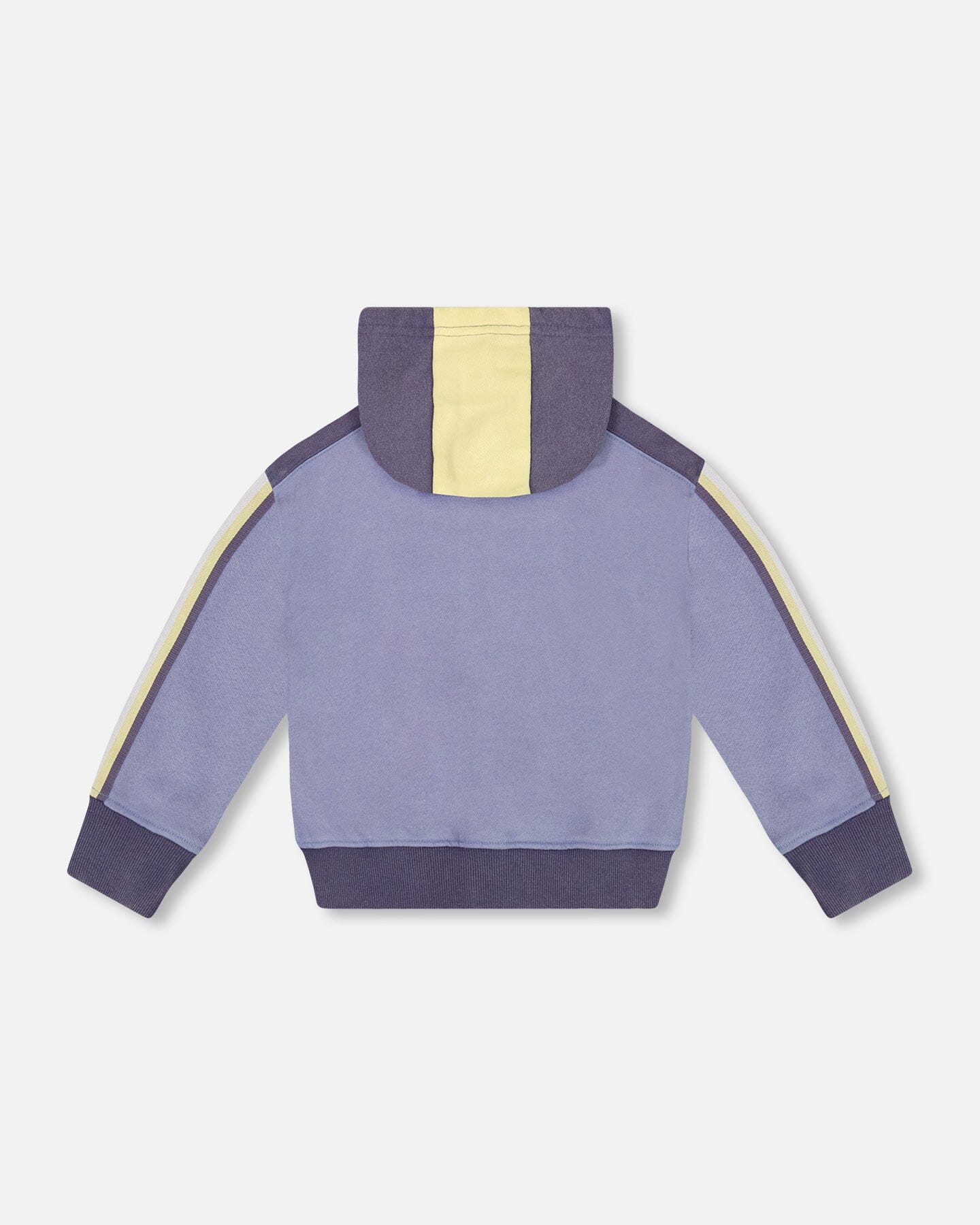 French Terry Hooded Cardigan Blue And Lime - F30S31_467