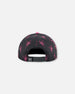 Cap Black Printed Swirl Flowers - F30VC4_044