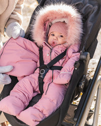 One-Piece Baby Snug Snowsuit Designed For Car Seat Dark Gray Blue Snowsuits Deux par Deux 