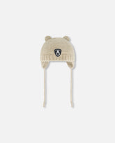 Knit Hat With Ears Beige