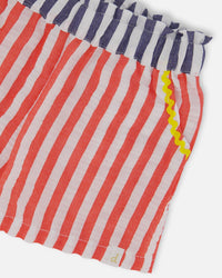 Seersucker Short Red, White, And Black - G30G27_829