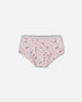 Printed Organic Cotton Boyshort Panty Small Pink Flowers On Pale Pink Background - G30PG60_028