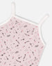 Printed Organic Cotton Tank Top Small Pink Flowers On Pale Pink Background Underwear Deux par Deux 