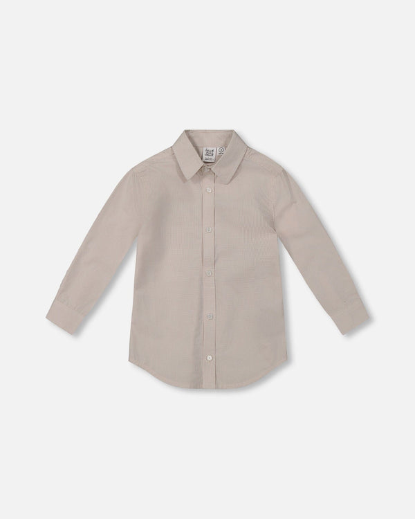 Long Sleeve Button Down Shirt Light Taupe - G30R15_147