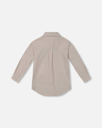 Long Sleeve Button Down Shirt Light Taupe - G30R15_147