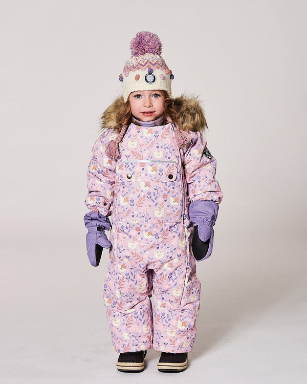 Lined Peruvian Knit Pompom Hat Off-White And Lilac - H10Z17_000