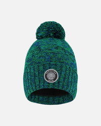 Lined Knit Pompom Hat Green And Blue - H10Z45_000