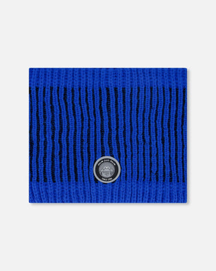 Lined Knit Neckwarmer Black And Blue - H10Z61_000