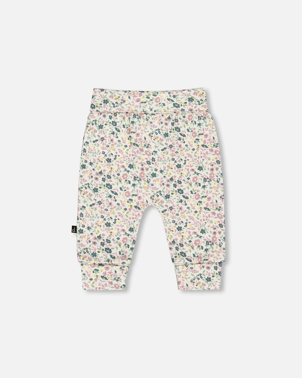 Organic Cotton Evolutive Pant Off-White Floral - H20A20_045
