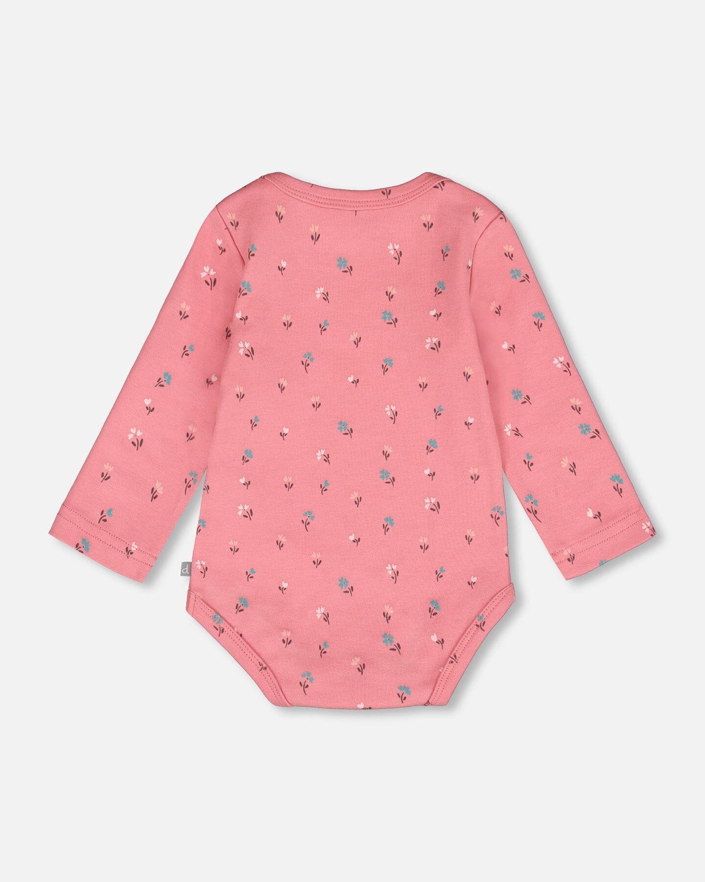 Organic Cotton Long Sleeve Romper Pink Floral - H20A70_048