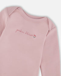 Organic Cotton Long Sleeve Romper Neutral Purple - H20A70_557