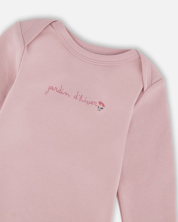 Organic Cotton Long Sleeve Romper Neutral Purple - H20A70_557