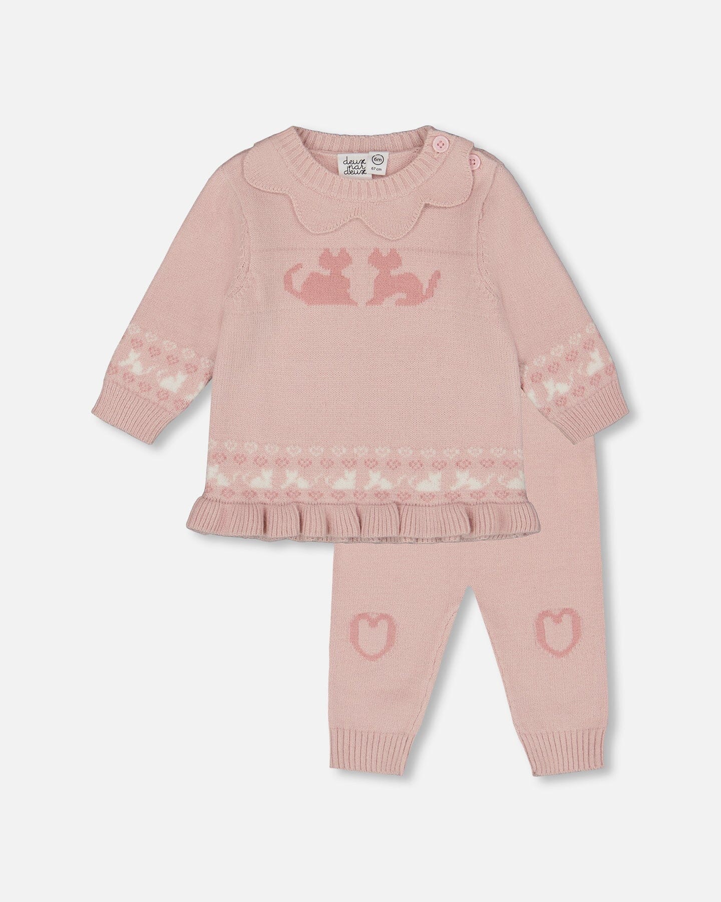 Knitted Top And Pant Set Light Pink - H20BT13_684
