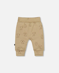 Organic Cotton Evolutive Pants Beige Printed Dogs - H20C20_043
