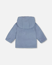 Plush Hooded Jacket Light Blue - H20C30_425