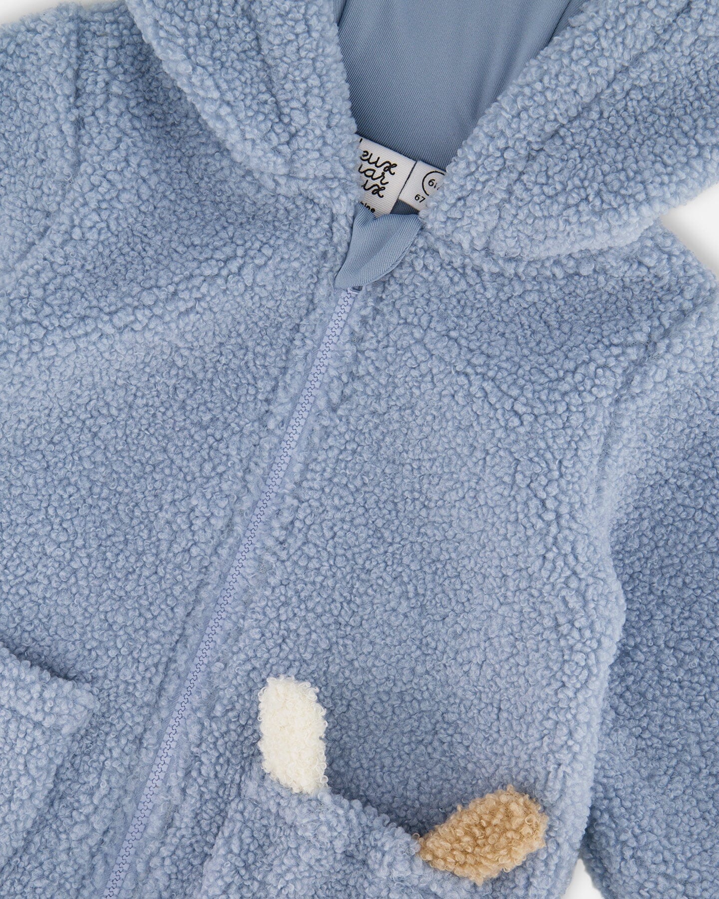Plush Hooded Jacket Light Blue - H20C30_425
