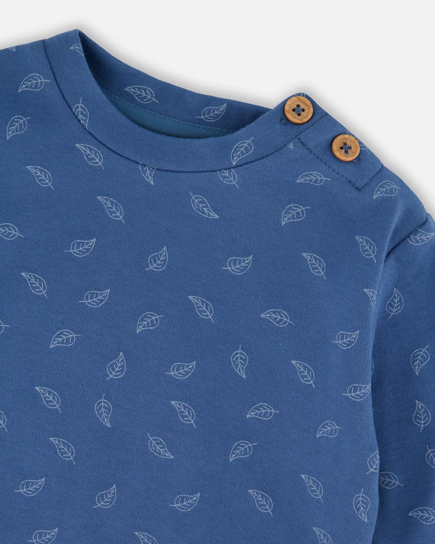 Organic Cotton Pant And Top Set Blue Leaf Print - H20D11_053