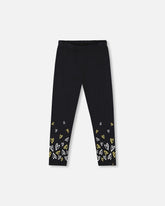 Organic Cotton Leggings Dusty Pink With Hearts Print
