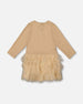 Glittering Mesh Skirt Party Dress Beige - H20OG87_145