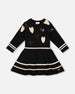Knit Dress Black With Glittery Heart Motifs - H20OGT89_999