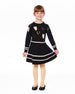 Knit Dress Black With Glittery Heart Motifs - H20OGT89_999
