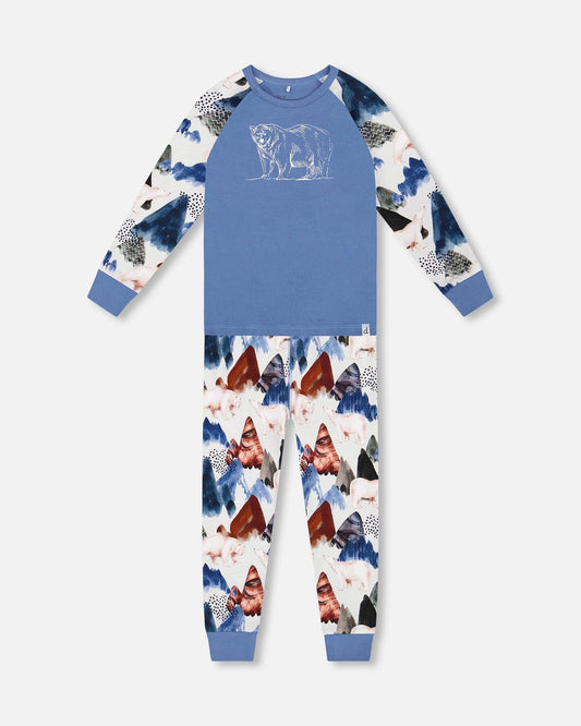 Two-Piece Organic Cotton Pajama Set White Bear Print - H20PB10US_066