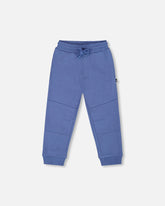 Fleece Sweatpants With Articulated Knees Blue