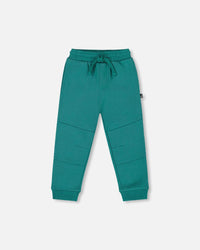Fleece Sweatpants With Articulated Knees Forest Green - H20S20_548