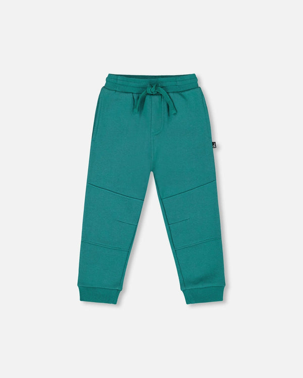 Fleece Sweatpants With Articulated Knees Forest Green - H20S20_548