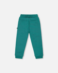 Fleece Sweatpants With Articulated Knees Forest Green - H20S20_548