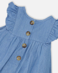Light Blue Chambray Dress And Bloomer Set Light Blue - H30B10_01250