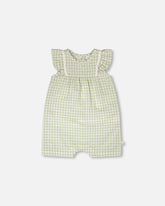 Romper Green Gingham