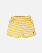 Striped Shorts Yellow And White