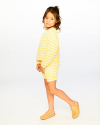 Striped Shorts Yellow And White - H30I27_3H138