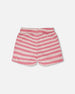 Striped Shorts Pink And White - H30I27_3H139