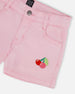 Pink Denim Shorts With Embroidery - H30L27_06050