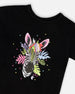 Organic Cotton Jersey T-Shirt Black With Zebra - H30M70_09990